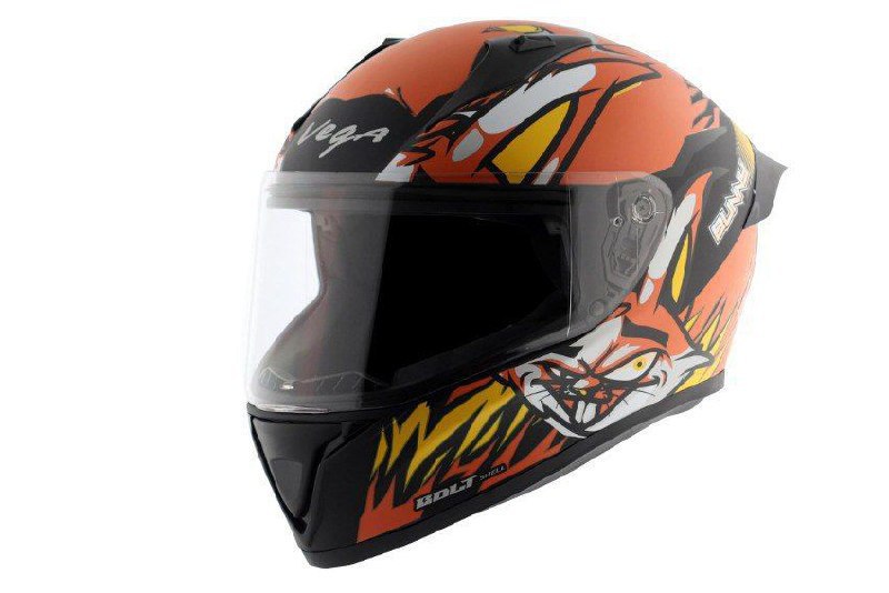 Vega Bolt Bunny Dull Black Orange Helmet-l 1582