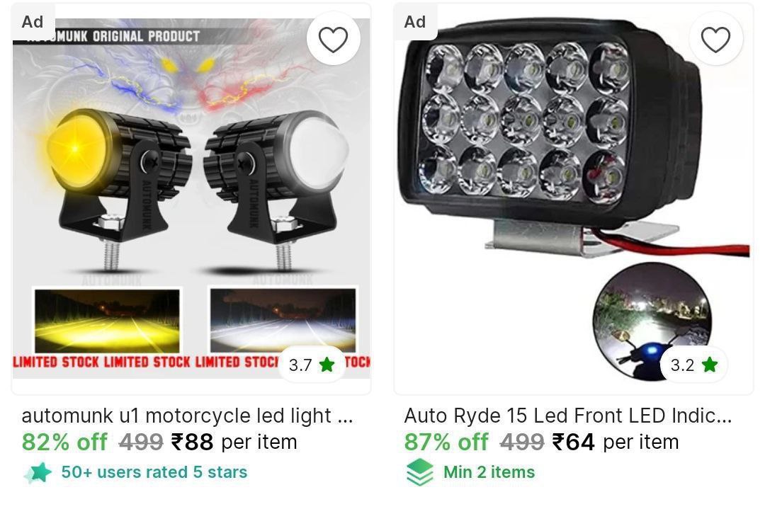 Bike Car Light From 64check Min Buy Quantity