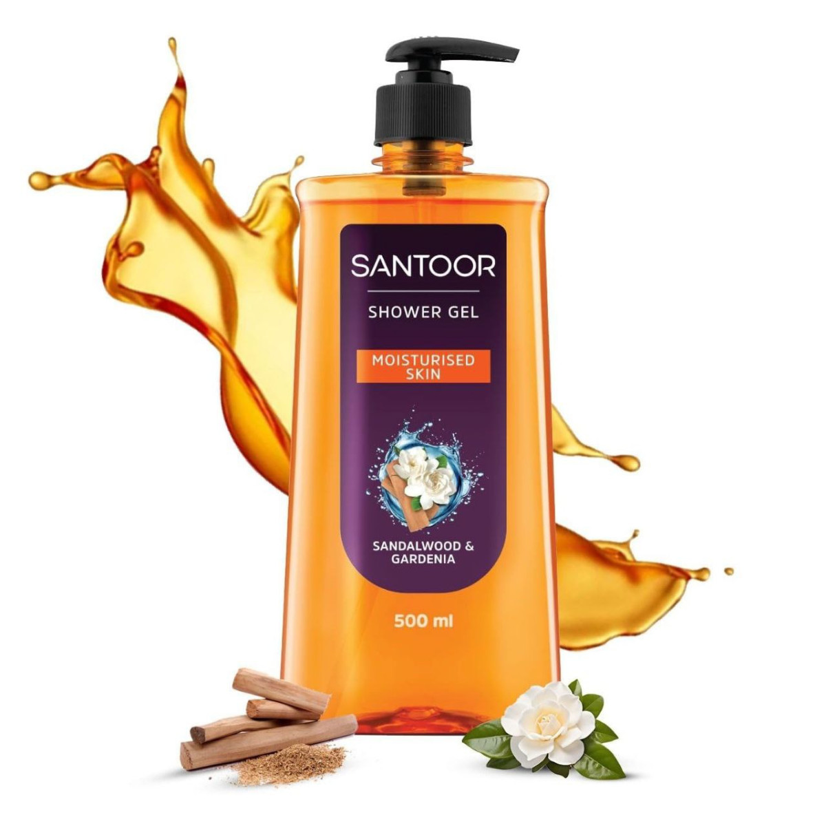 Santoor Moisturizing Shower Gel With Natural Sandalwood 500ml 161