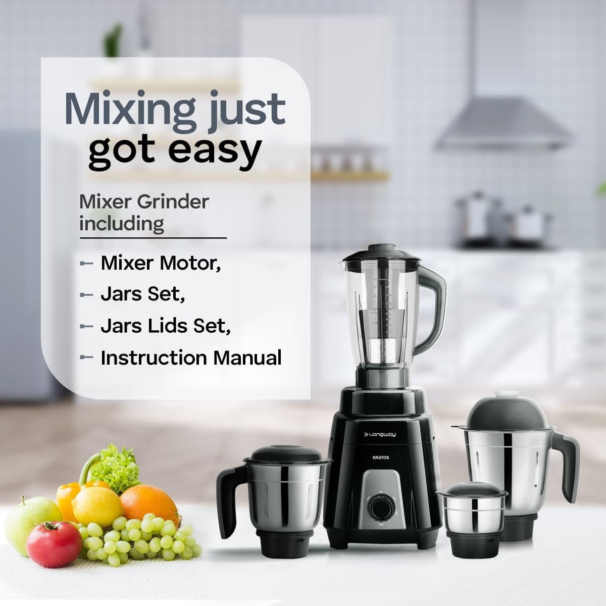 Longway 1000 W Juicer Mixer Grinder 4 Jar 2299 – Best Price in India