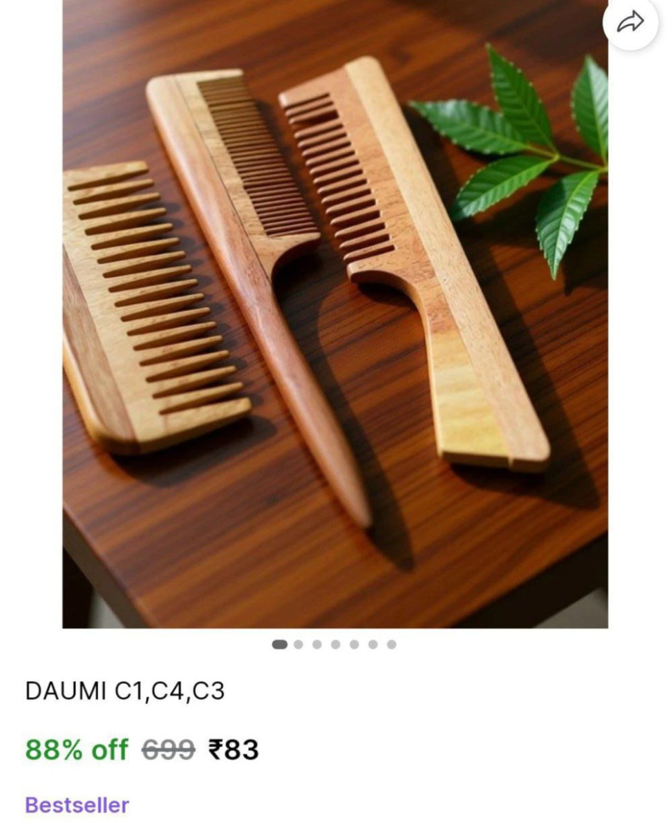 Pack Of 3 Wooden Comb 83 – Best Price in India