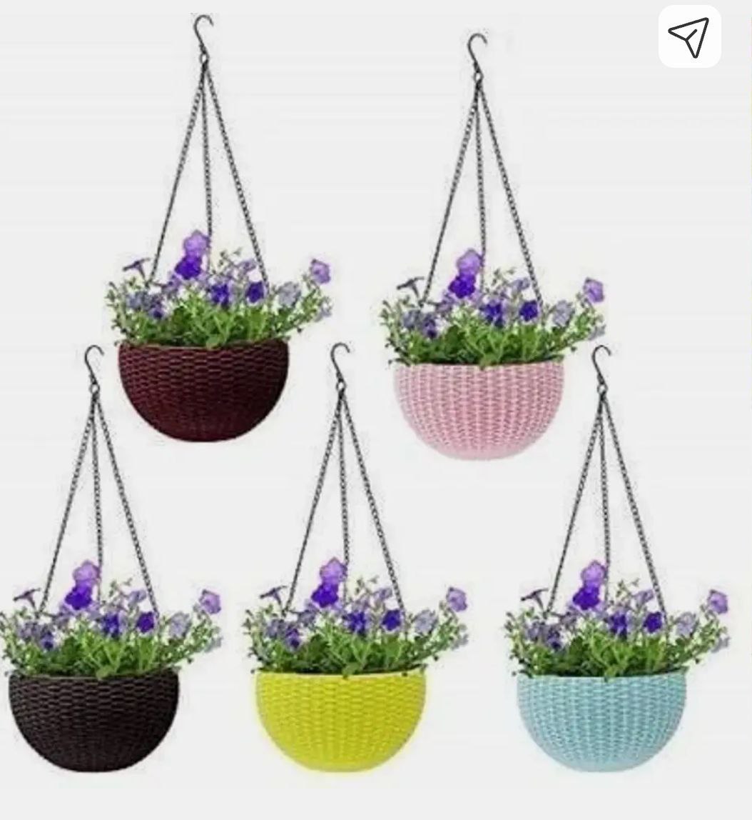 Flipkart Hanging Flower Pots With Chains (pack Of 5) 160 – Best Price in In
