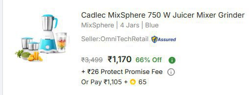 - Cadlec 750w Juicer Mixxer At Rs 1170 – Best Price in India