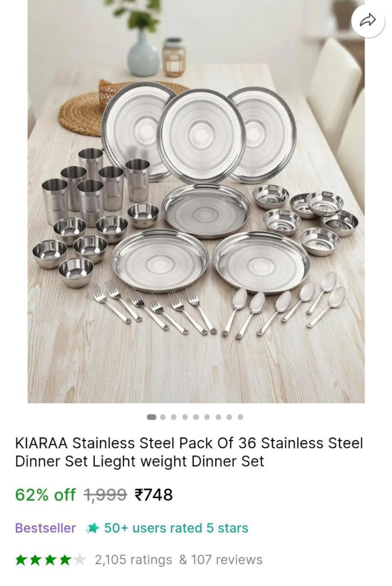 Ss Pack Of 36 Dinner Set 748 – Best Price in India