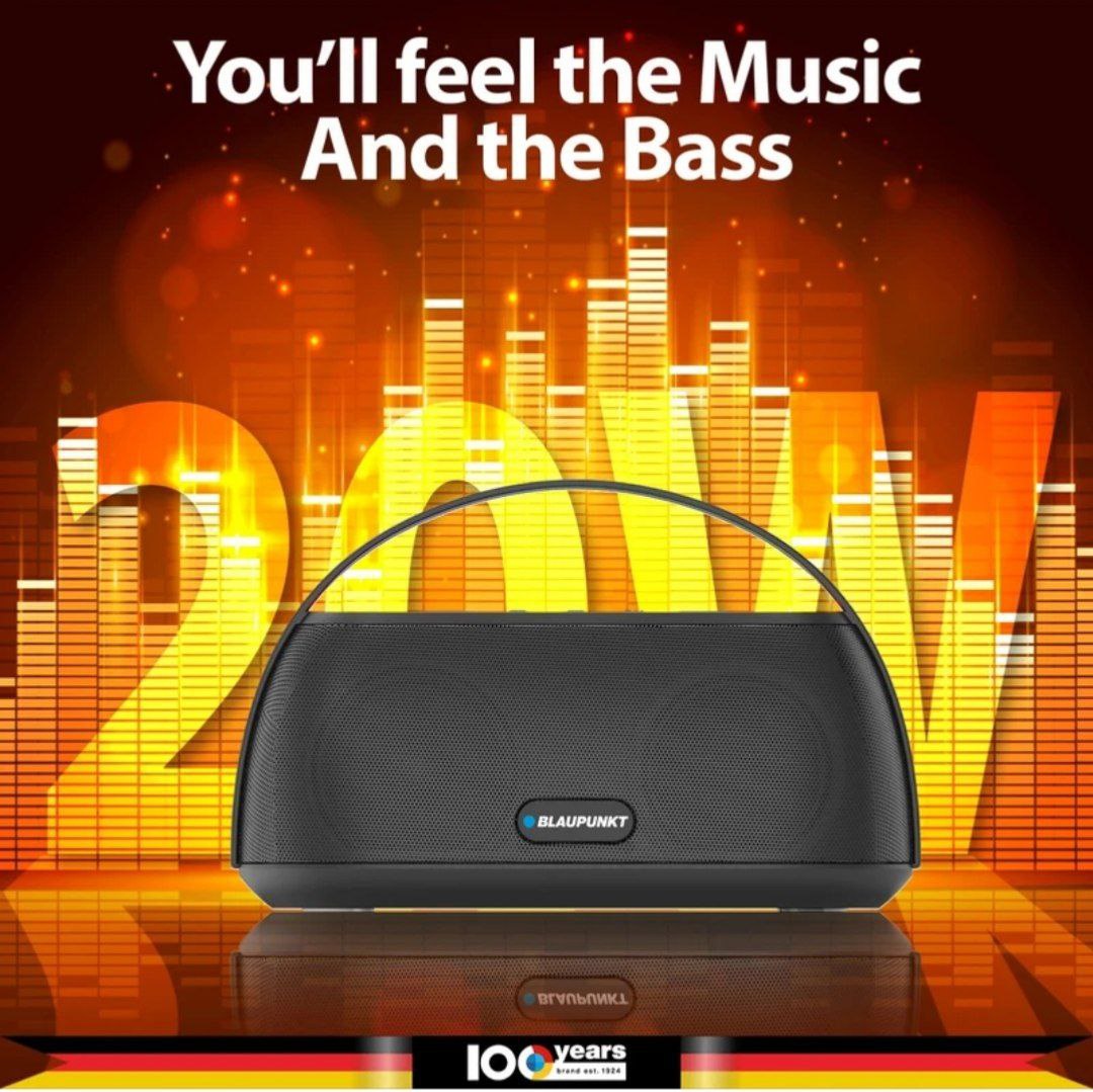 Blaupunkt Atomik Grab And Go Portable Boombox I Light Weight Grab On The Go