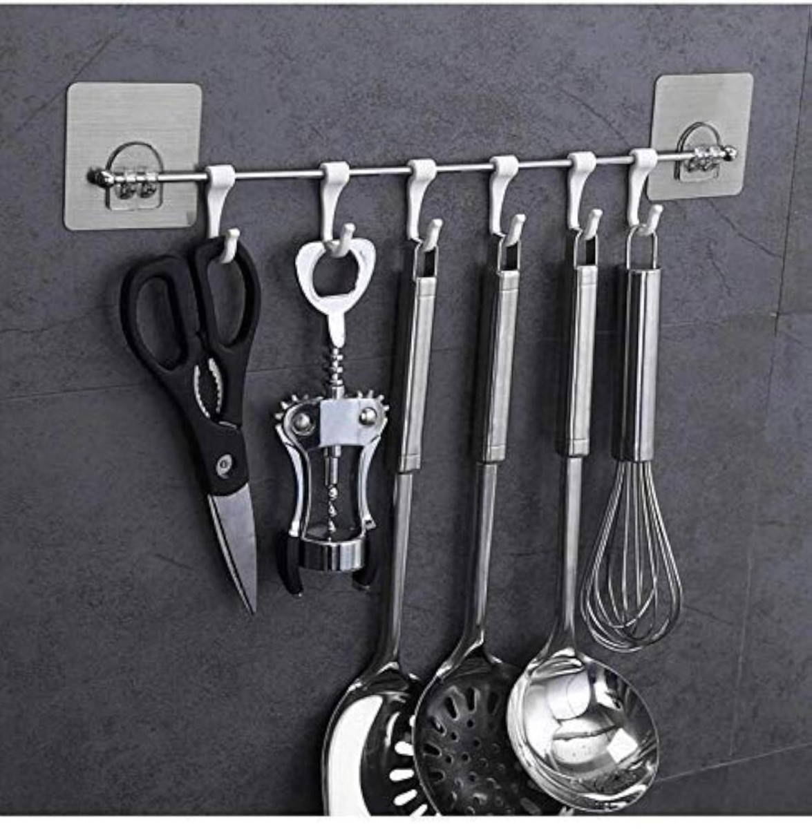 Premium Self Adhesive Kitchen Accessories Items Organizer Rack Stand (9 Hoo