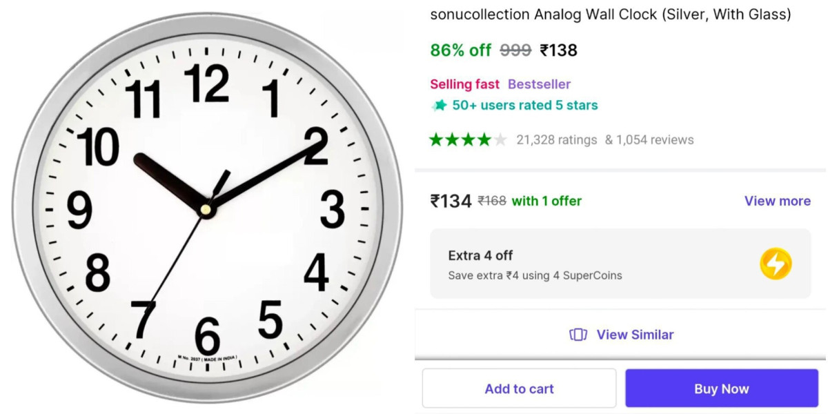 Analog Wall Clock At 138 – Best Price in India