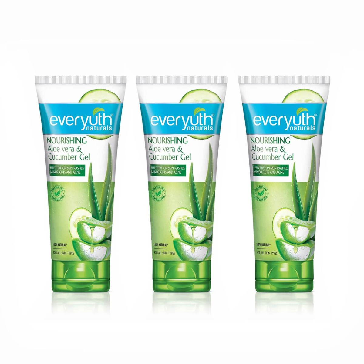 Everyuth Naturals Nourishing Aloe Vera Cucumber Gel - 150 G (pack Of 3) 216