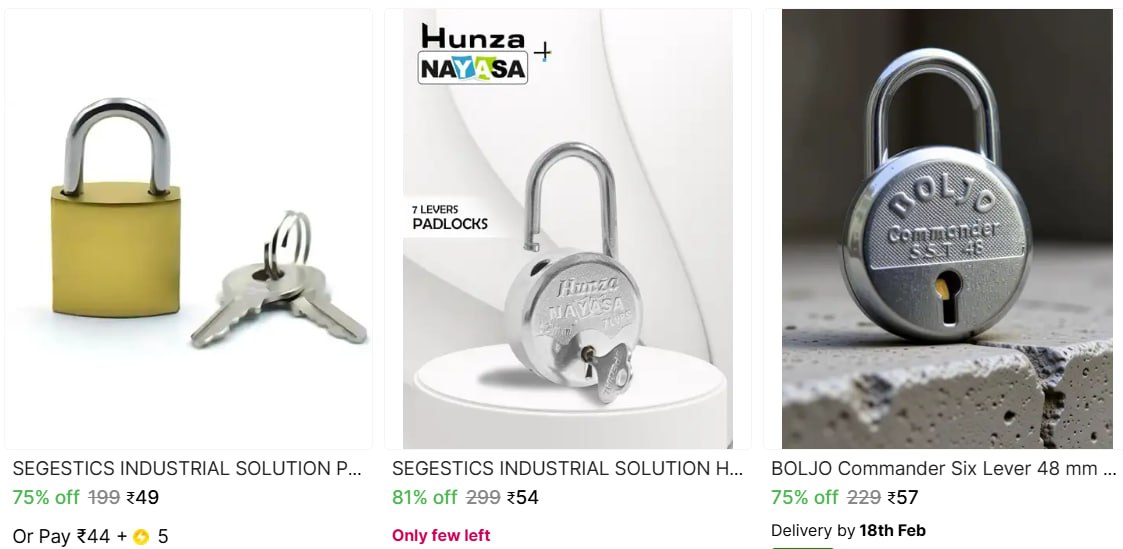 Steel Material Lock From 49 – Best Price in India