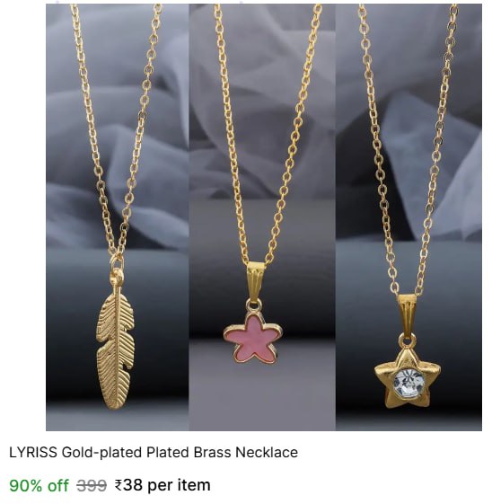 Gold Plated Brass Necklace 38 – Best Price in India