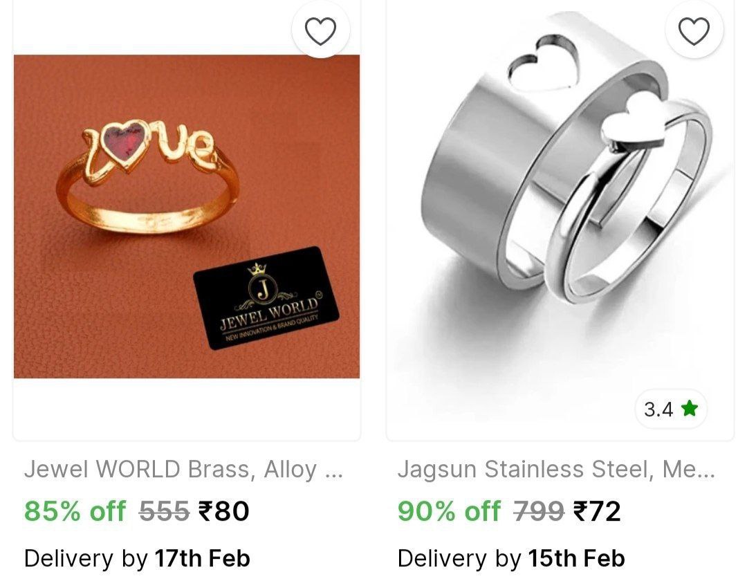 Couple Rings Under 99 – Best Price in India