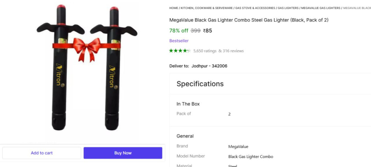 Gas Lighter Combo Rs 85 – Best Price in India