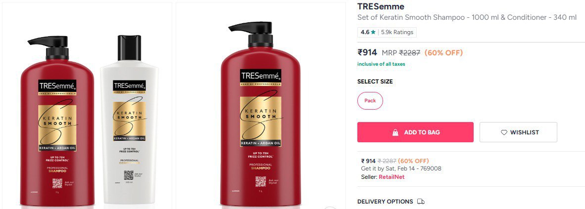 Myntra Biggest Haircare Deals Live Tresemm Top Picks Flat 60 Keratin Smooth