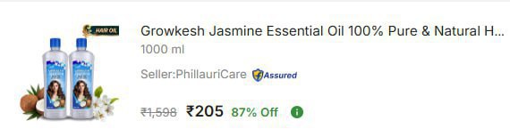 - Jasmine Hair Oil 1000ml At Rs 205 – Best Price in India