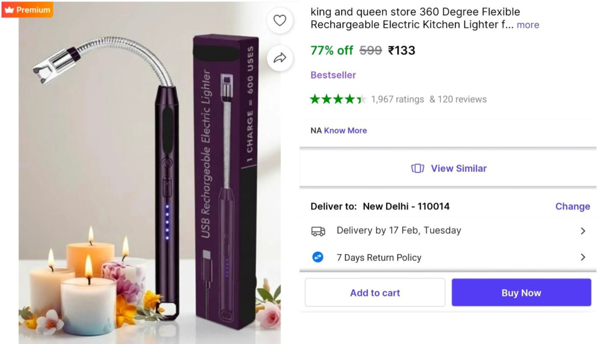 Rechargeable Electric Lighter At 133 – Best Price in India