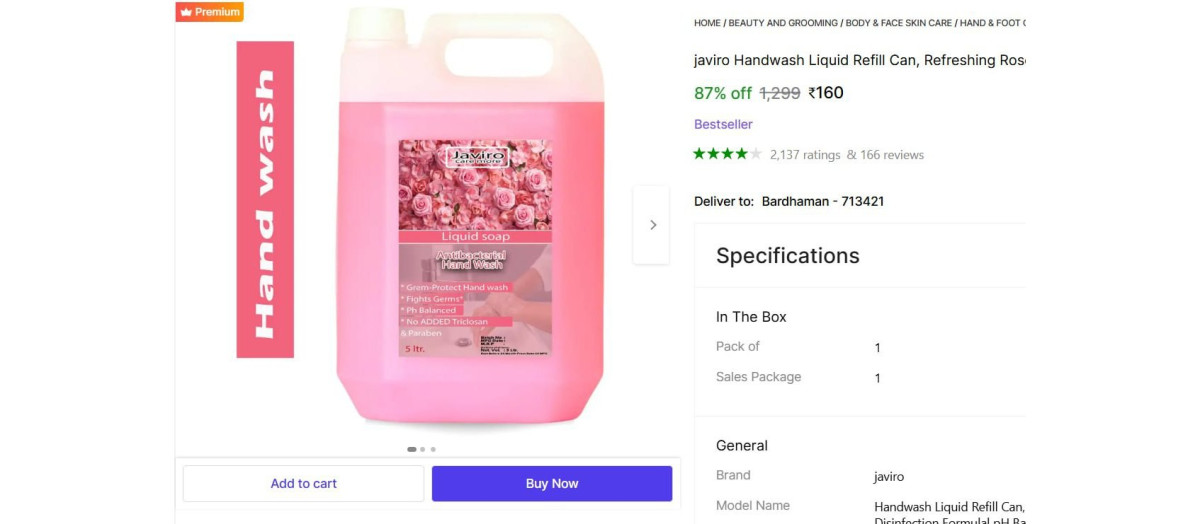 Handwash Liquid 5 Liter 160 – Best Price in India