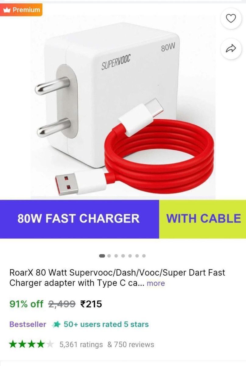 W Fast Mobile Charger Cable 215 – Best Price in India