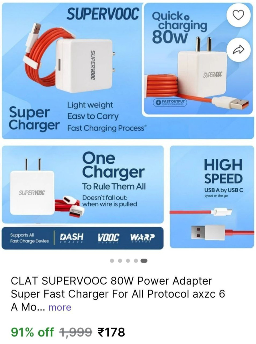 W Fast Mobile Charger Cable 178 – Best Price in India