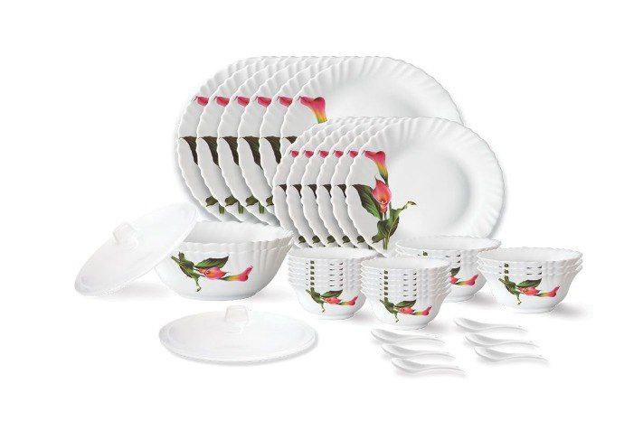 Larah By Borosil Stargazer Fluted Series Opalware Dinner Set1830 – Best Pri