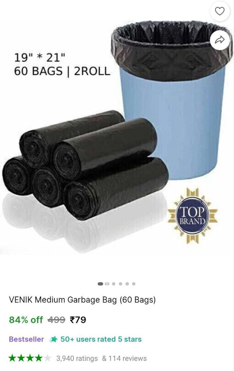 Garbage Bag (m 60 Bags) 79 More – Best Price in India