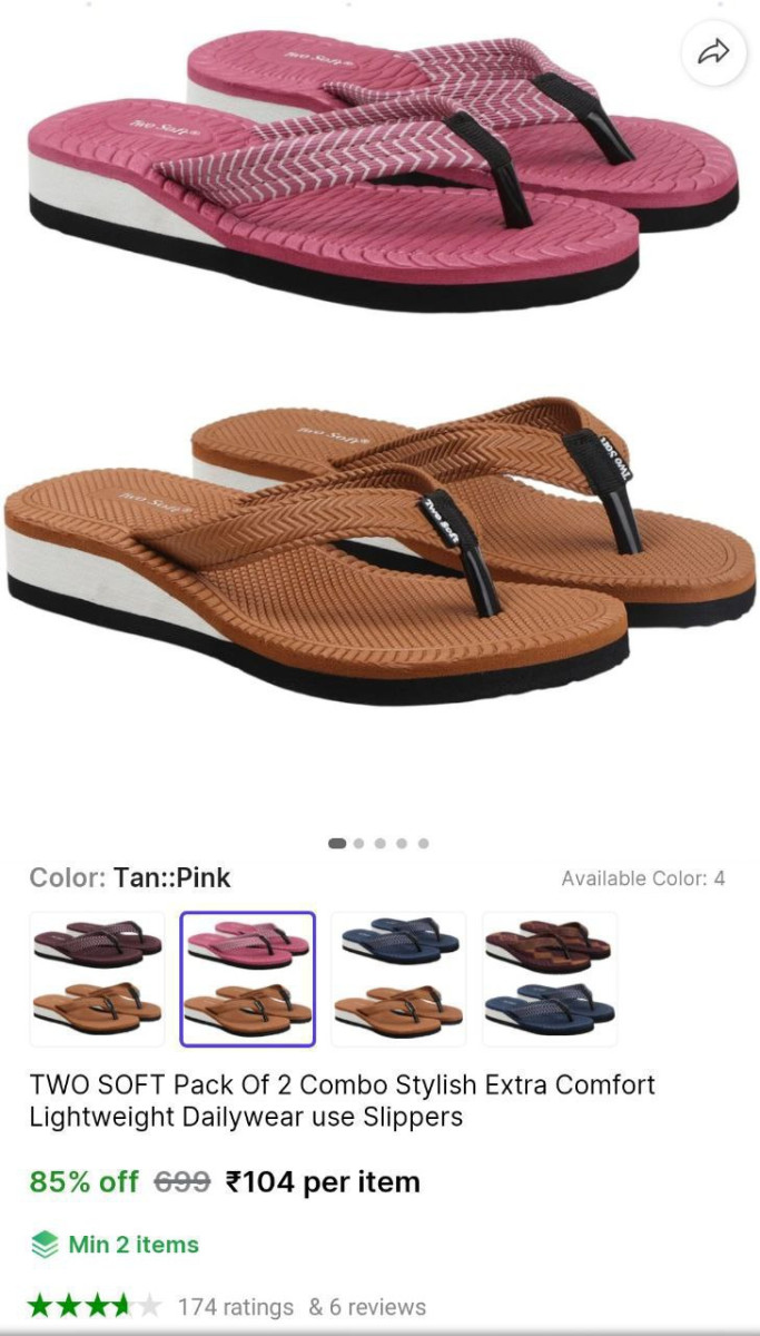 Soft Dailywear Slippers 104 Min Buy - 2 – Best Price in India