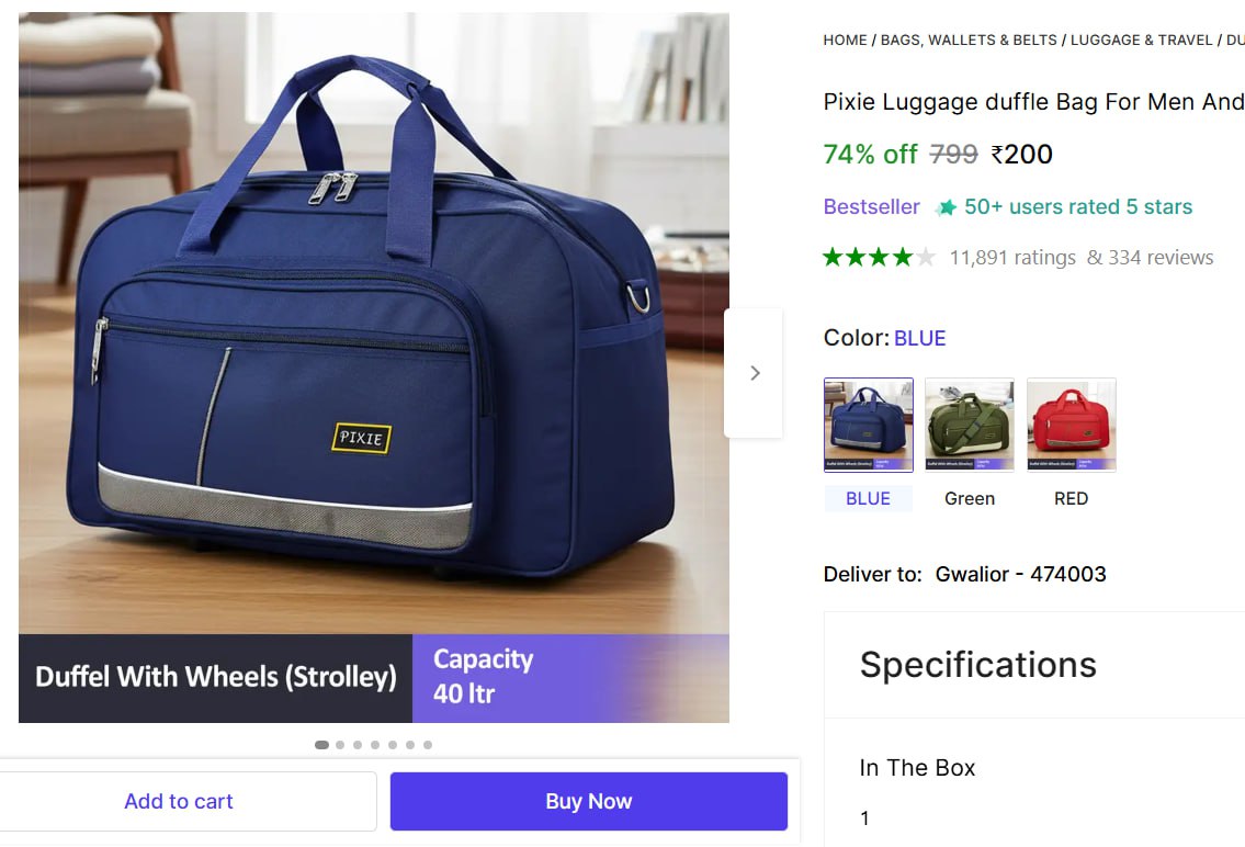 Duffel With Wheels (strolley) 200 – Best Price in India