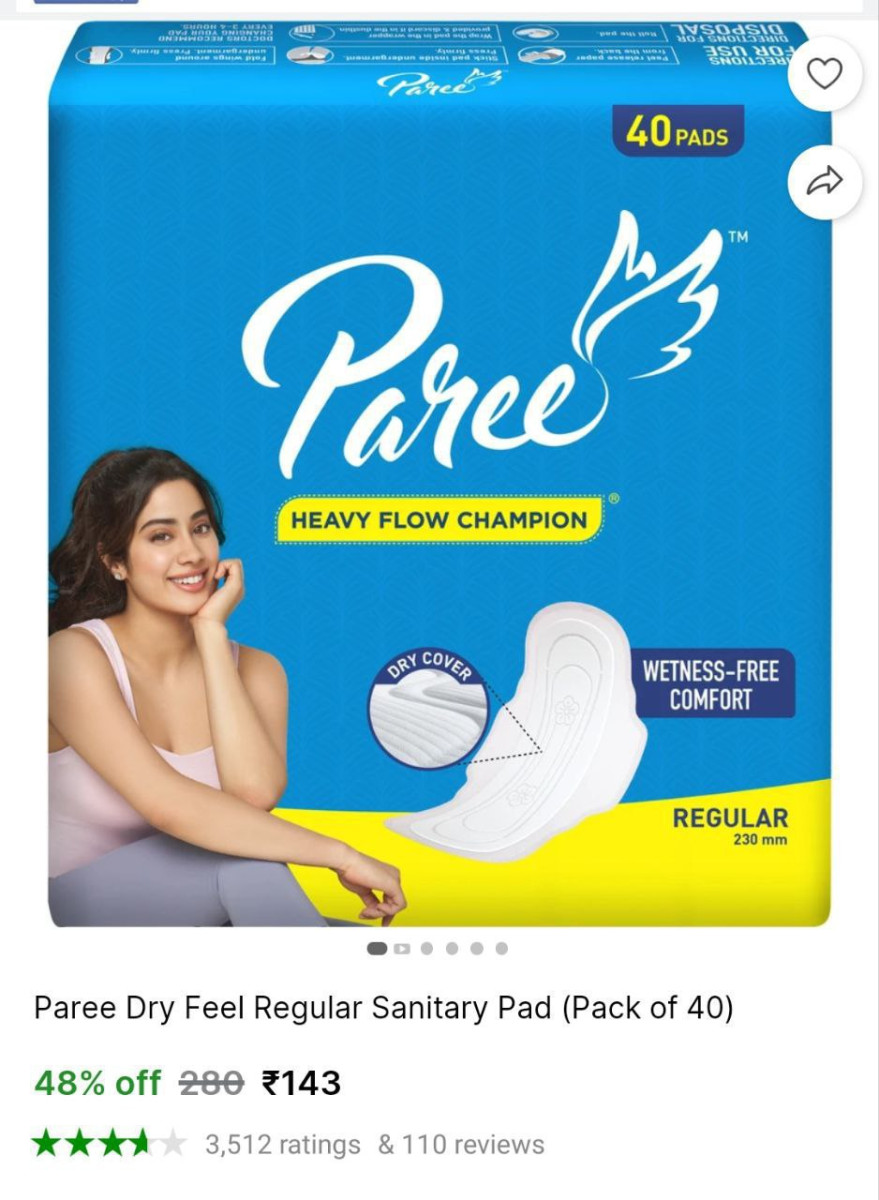 Paree Sanitary Pads (pack Of 40) 143 Min 2 Buy – Best Price in India