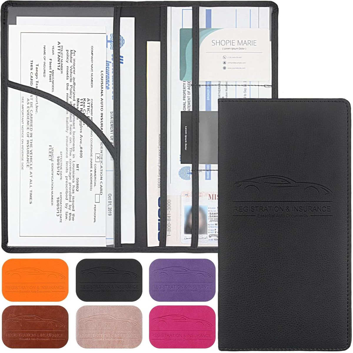 Car Registration And Insurance Holder Premium Leather Registration And Insu