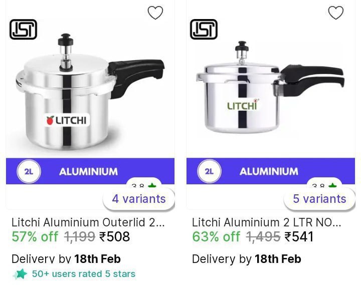 Pressure Cooker From 508 – Best Price in India