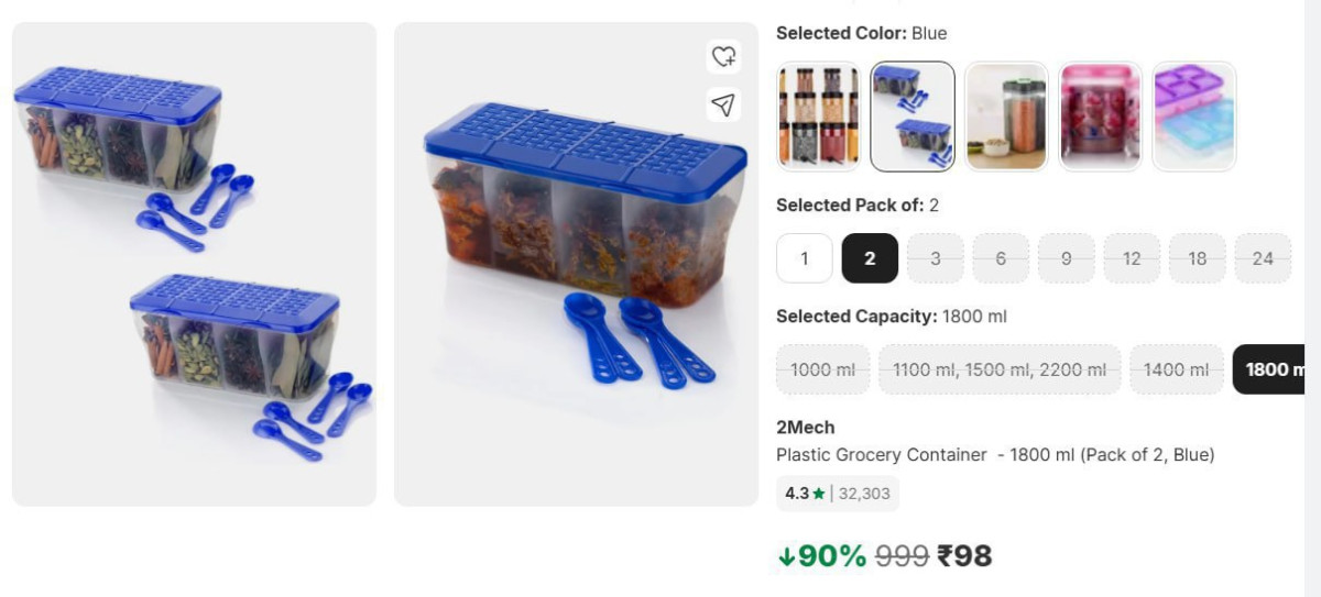 Loot Pack Of 2 Container 98 – Best Price in India