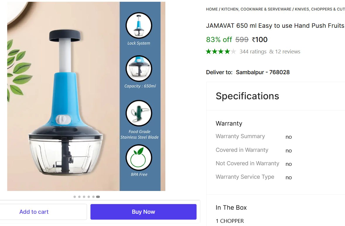 Vegetable Fruit Chopper 650 Ml 100 – Best Price in India
