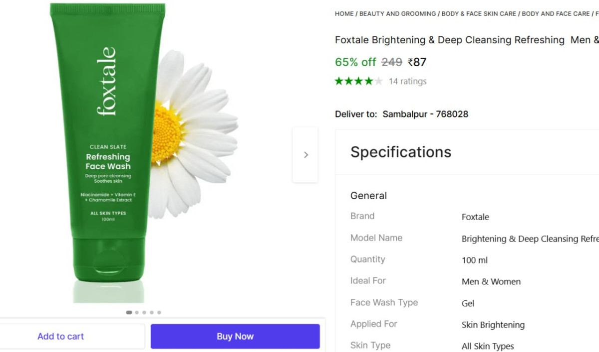 Foxtale Face Wash (100 Ml) 87 – Best Price in India