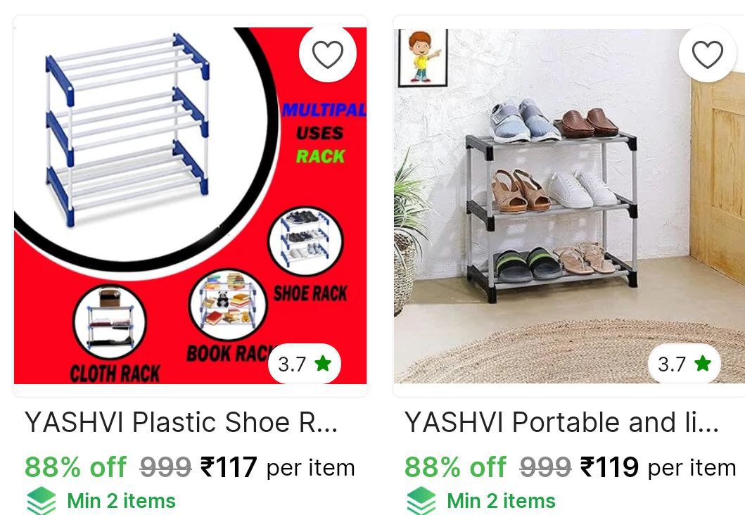 Shopsy Loot Deals Shoe Rack Starts At 100 Cap - (pack Of 2) At 140 Women Ku