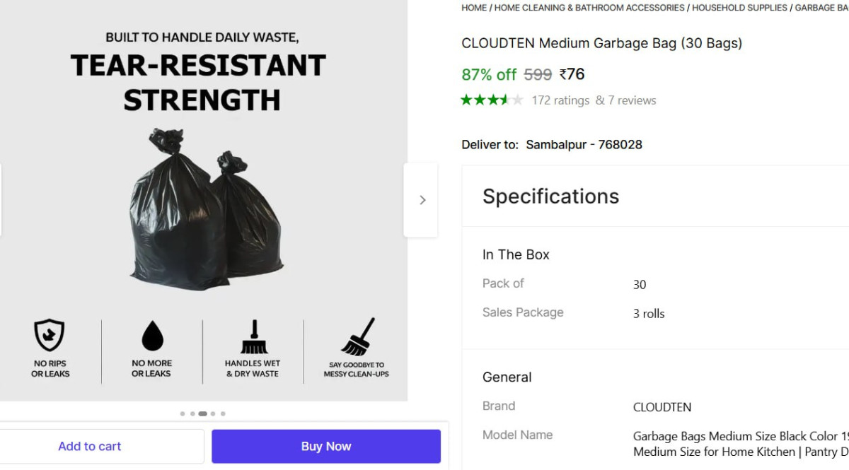 Garbage Bag (30 Bags) 76 – Best Price in India
