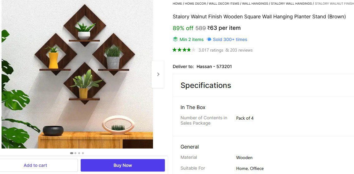 Shopsy Loot Deals Wall Hanging Decor (4 Pcs) 63detergent (10 Kg) 280led Bul