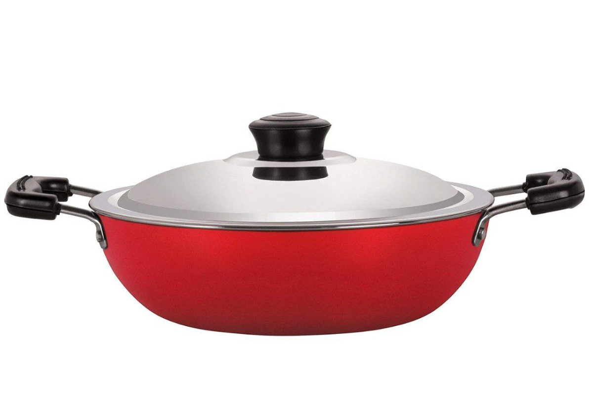 Nirlon Non-stick Aluminium Deep Kadhai With Steel Lid 3 1litr 26cm 685 – Be