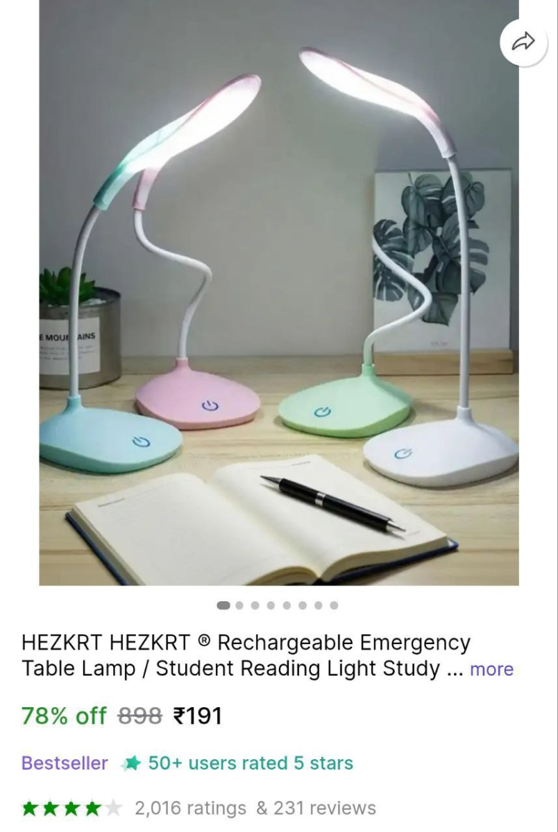 Rechargeable Emergency Table Lamp 191 – Best Price in India