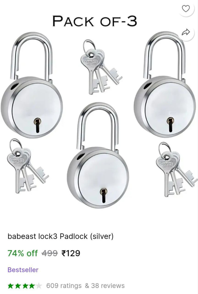 Padlock Pack Of 3 129 – Best Price in India