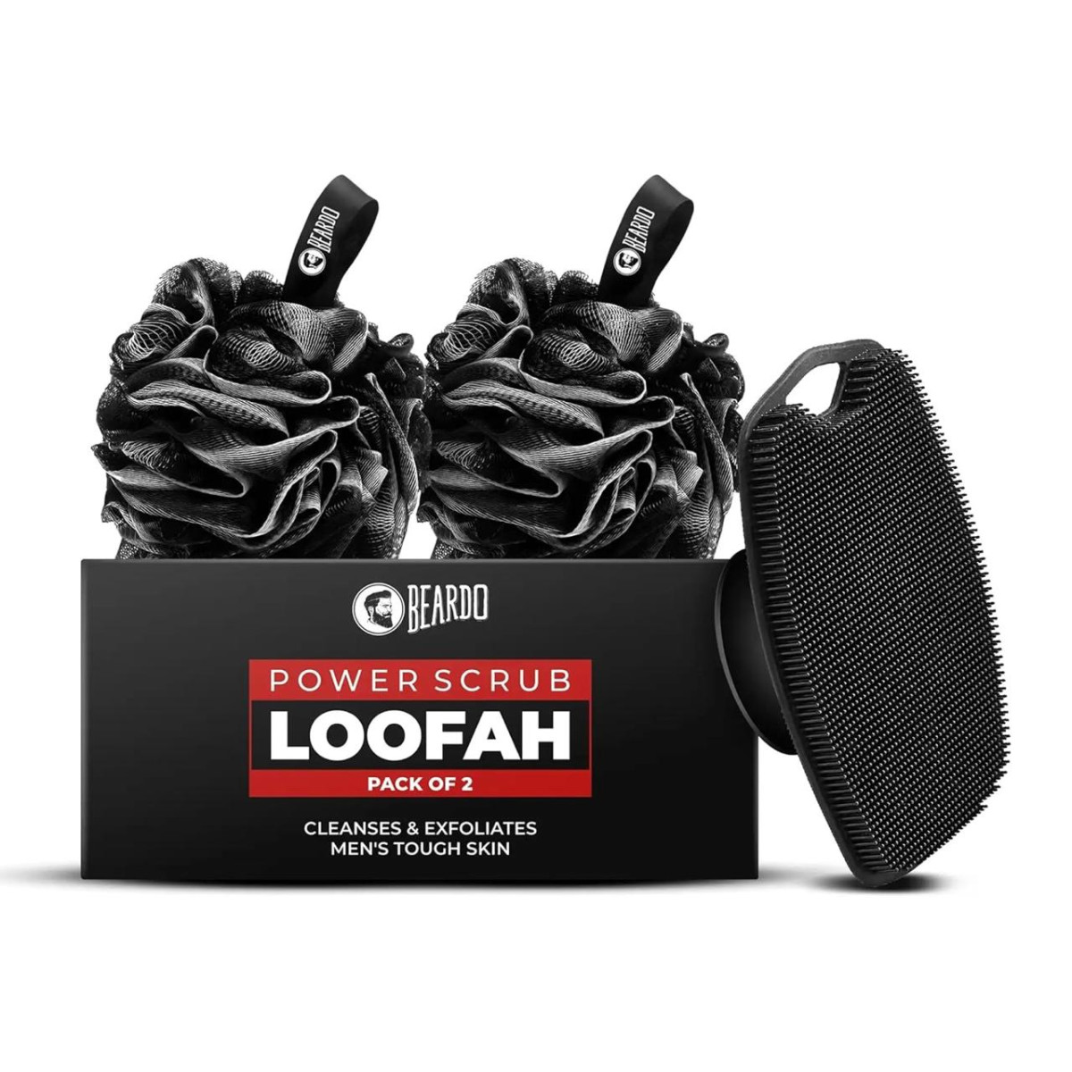 Beardo Power Scrub Loofah Silicone Body Scrubber For Men - Set Of 2 170 – B