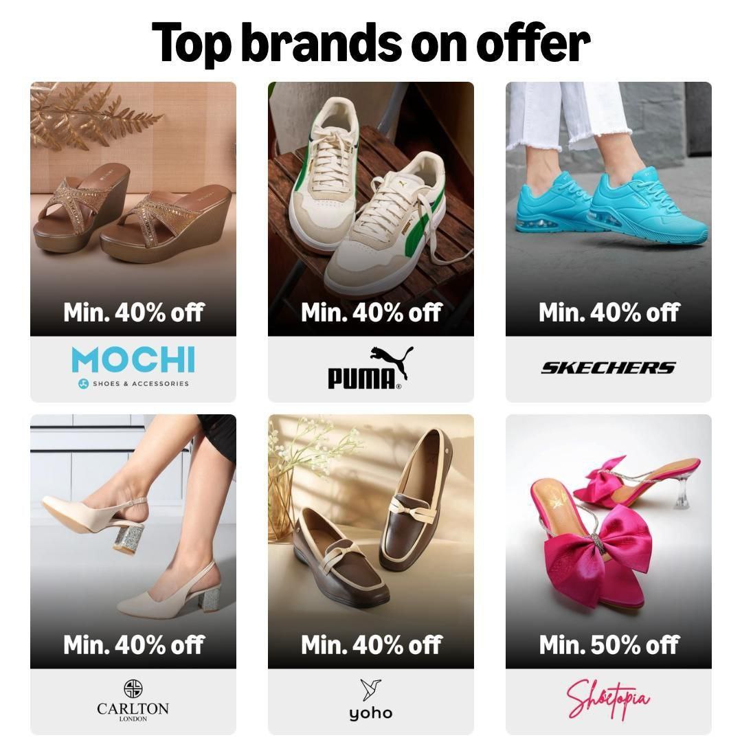 Top Brands On Mochi Min 40 Puma Min 40 Skechers Min 40 Carlton Min 40 Yoho 
