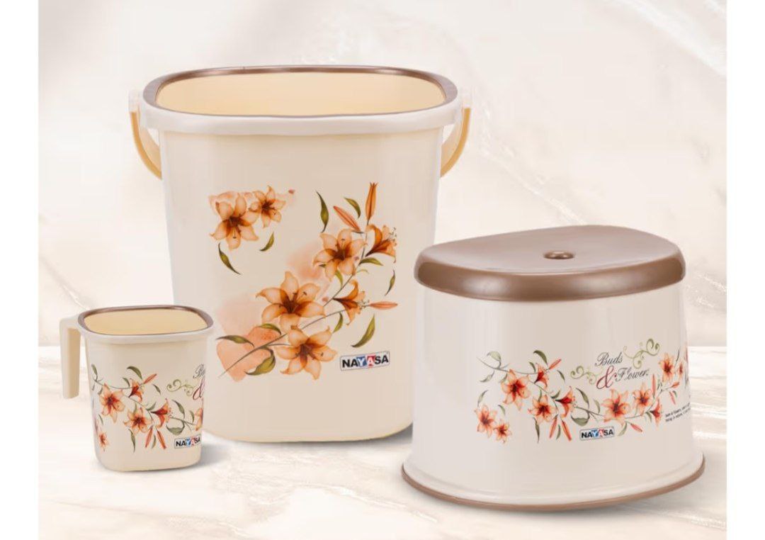 Nayasa Plastic Sqr Dlx 3 Pcs Bathroom Set At 546 - – Best Price in India