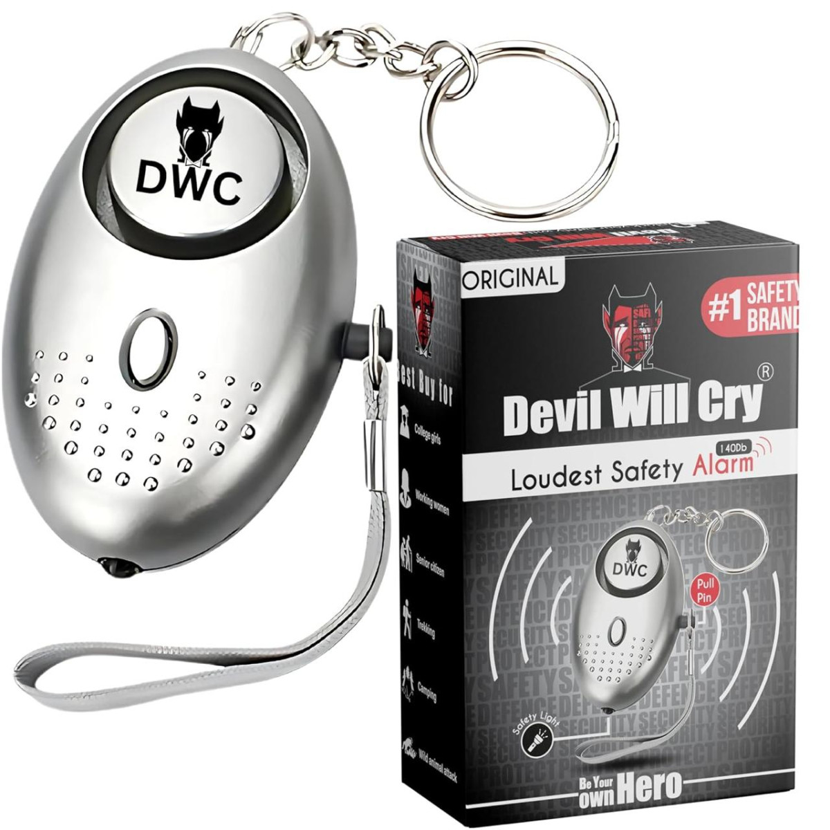 Devil Will Cry Defence Emergency Alarm In Keychain For Women Safety 429 – B
