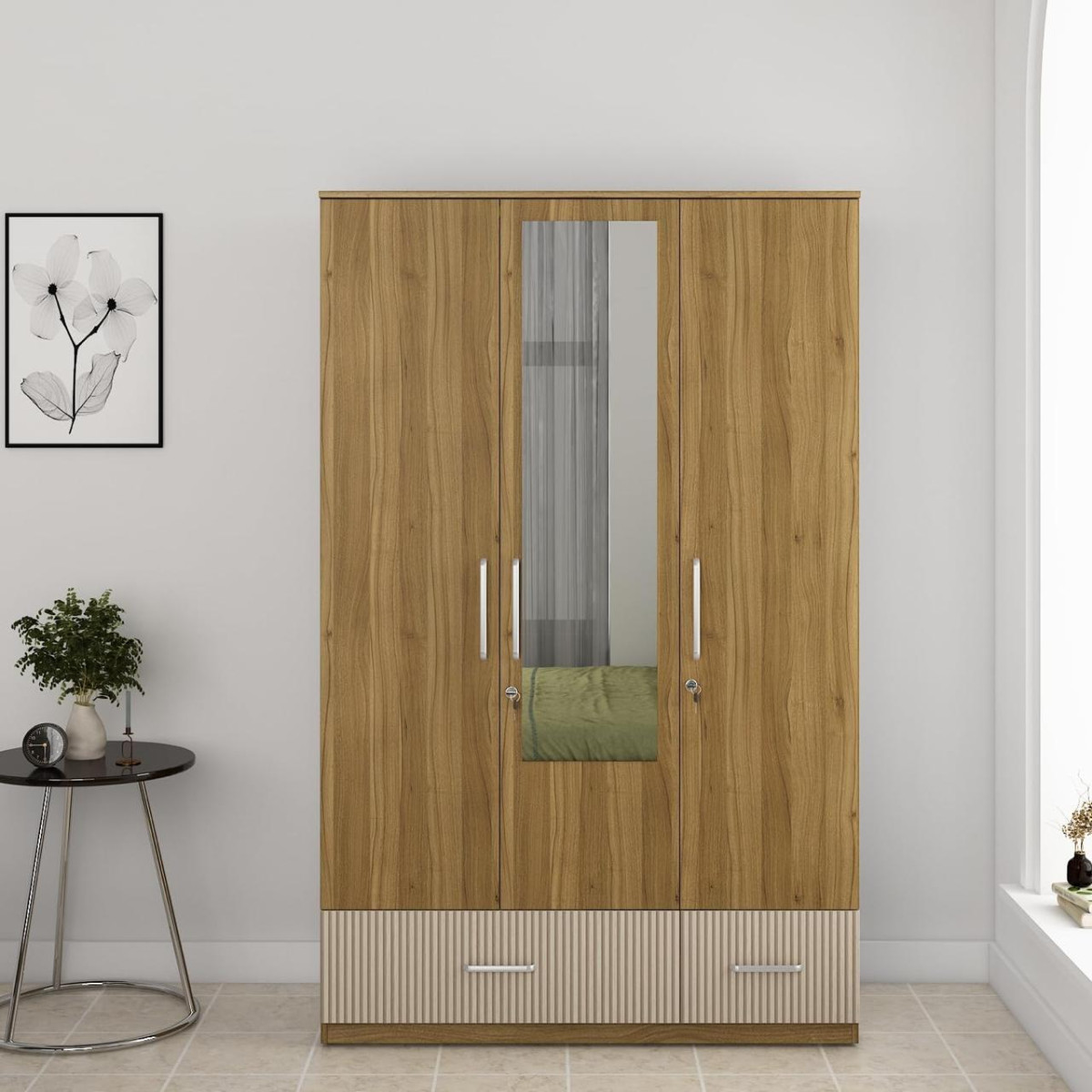 Hometown Diago 3 Door Wardrobe W Mirror 21 535 – Best Price in India