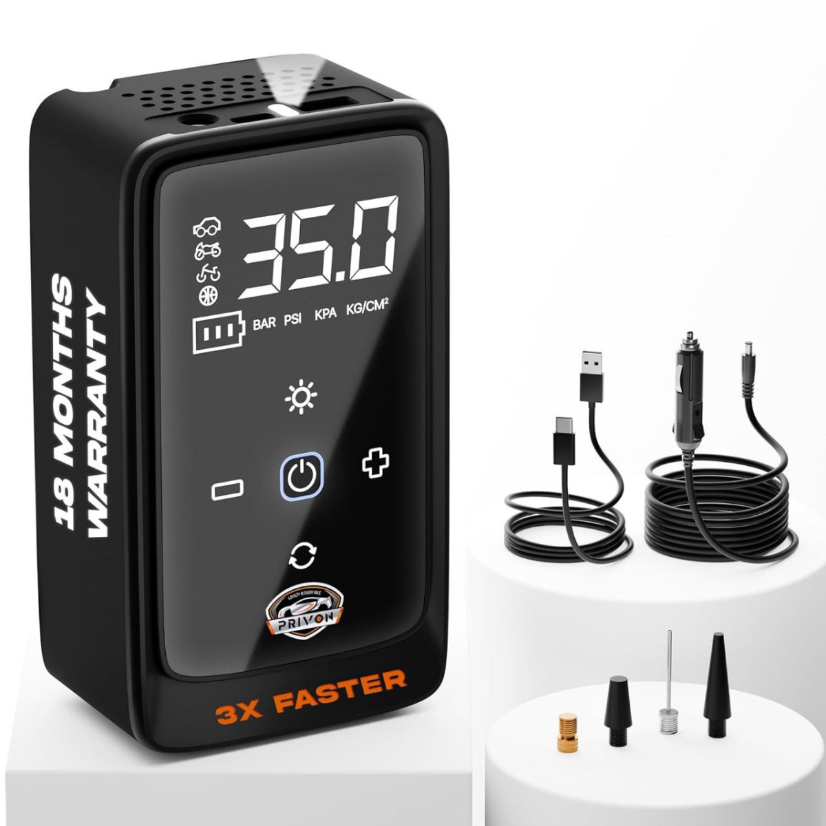 Faast 1 299600 Coupon Privon Portable Tyre Inflator For Car And Bike Cycle 