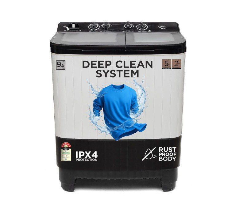Midea 9 5 Kg 5 Star Semi Automatic Washing Machine 9240750 On Axis Hdfc Cc 