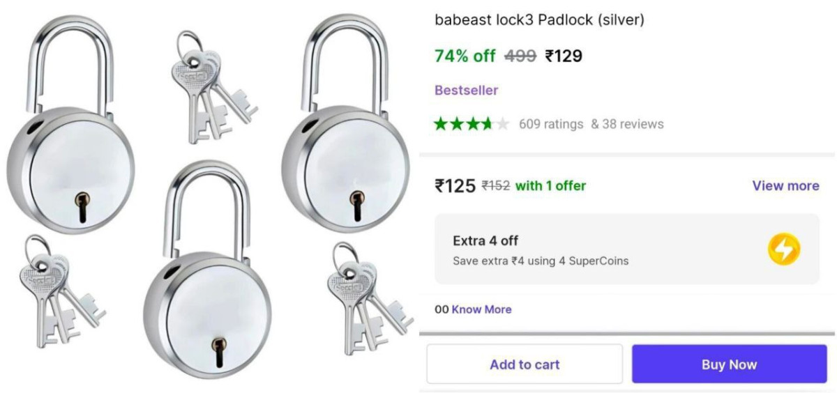 Pack Of 3 Lock 129 – Best Price in India