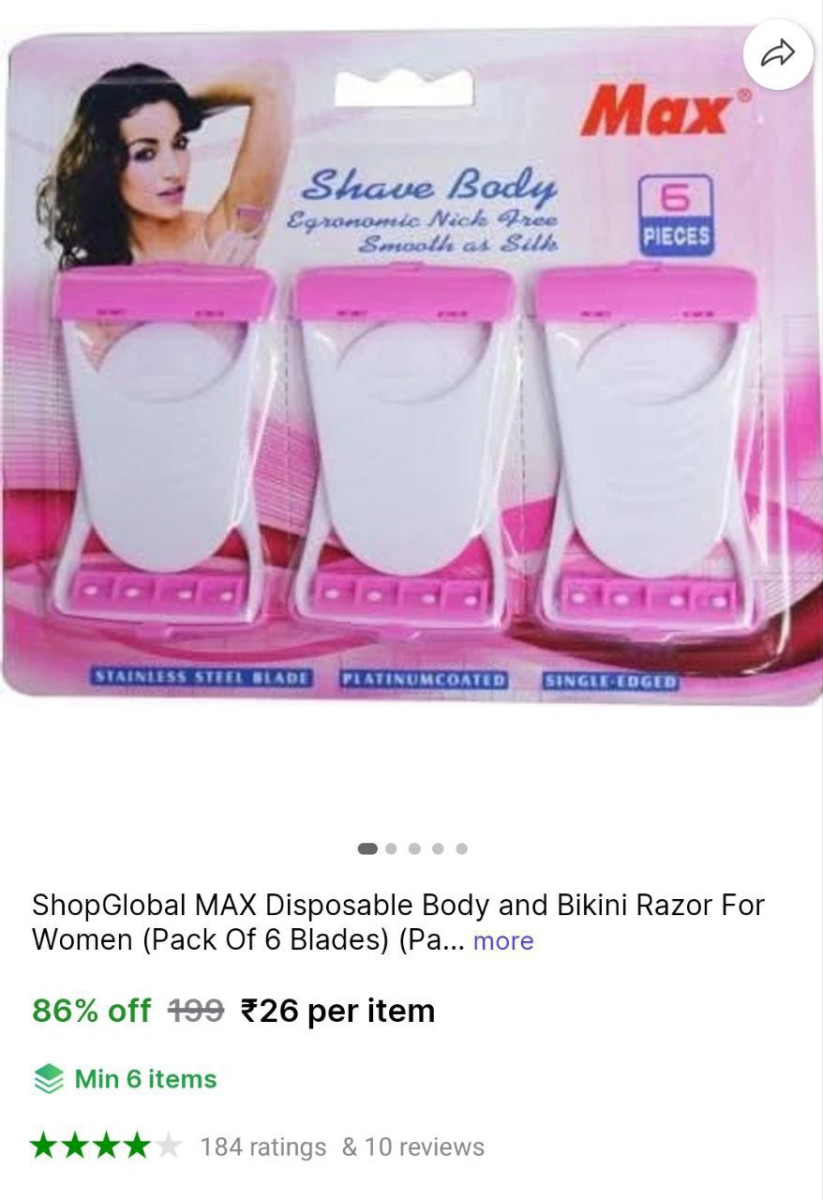 Bikini Razor (pack Of 6 ) 26 – Best Price in India