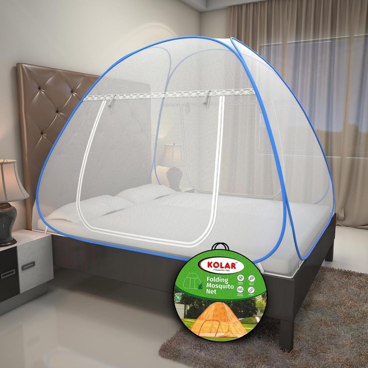 Kolar Mosquito Net For Double Bed 6 5x6 5 Feet Premium Double Bed Machardan