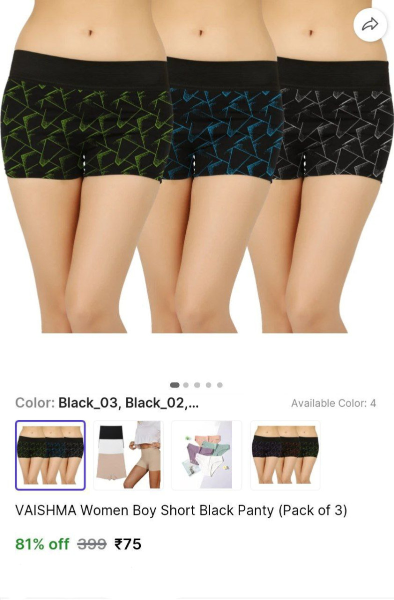 Women S Shorts Pack Of 3 75 – Best Price in India