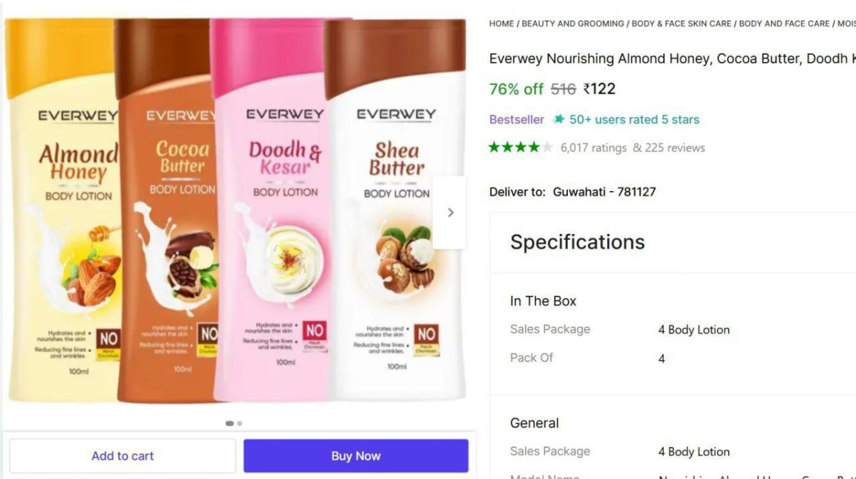 Pack Of 4 Body Lotion Combo 122 – Best Price in India
